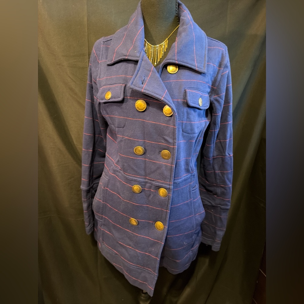 Hurley Navy Pea Coat with Gold Buttons